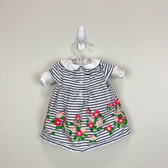 Janie and Jack Navy Striped Floral Set 0-3 Months - Picture 7 of 10